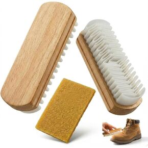 3Pcs Suede Brush, Suede Brush for Shoes & Suede Eraser Set, 2026 Upgraded Nubuck Cleaning Brush, Wooden Handle Soft Cleaner for Shoes Bags Jacket Purse Sofa in Saudi Arabia