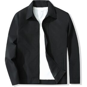 Men's Lightweight Jackets Full Zip Up Windbreaker Stylish Golf Coat Business Work Casual Dress in Kuwait