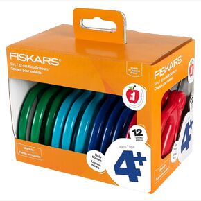 Fiskars 5" Blunt-Tip Scissors for Kids 4+ with Classpack Art Caddy Organizer (24-Pack) - Kids Scissors for School or Crafting - Back to School Supplies - Assorted Colors in Kuwait