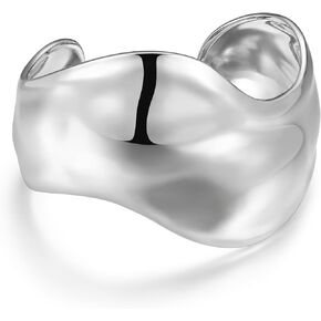 Amazon Essentials (Demi's Pick) Silver Cuff Bracelet for Women - Fine Silver Plated, Chunky Bangle Bracelet in Saudi Arabia