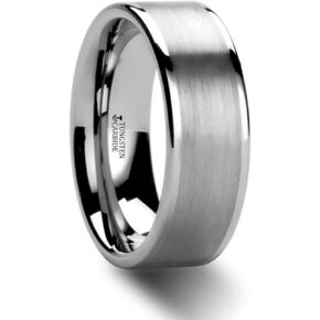 Thorsten AIRES | Tungsten Rings for Men | Tungsten | Comfort Fit | Flat Brush Finish Center Carbide Wedding Ring Band - 4mm - Size 3.5 in Saudi Arabia