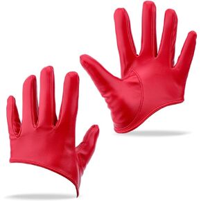 1 Pair Women's Black Half Palm Leather Gloves Extra Short Glove for Women Fashion Costume Wet Look Soft Faux Leather Driving Dress Gloves for Girls Halloween Party Cosplay Dance in Kuwait