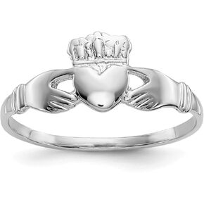 14k White Gold Women's Claddagh Ring, Size 6 in Saudi Arabia