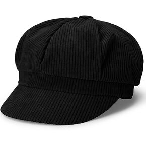 Women's Classic Corduroy Newsboy Cap Vintage Ivy Paperboy Cap Winter Warm Octagonal Painter Hat Solid Cabbie Beret in Kuwait