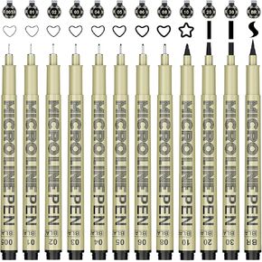 16 أسود ميكرو الرسم ، فني أقلامًا للفن ، الرسم ، المانجا والأنيمي ، مجلة الرصاص ، الأعمال الفنية المهنية ، القلم المحرك متعدد الحبر. in Kuwait