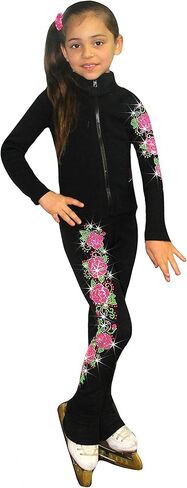 Ice Fire Figure Skating Jacket with Roses Swirls Design in Saudi Arabia