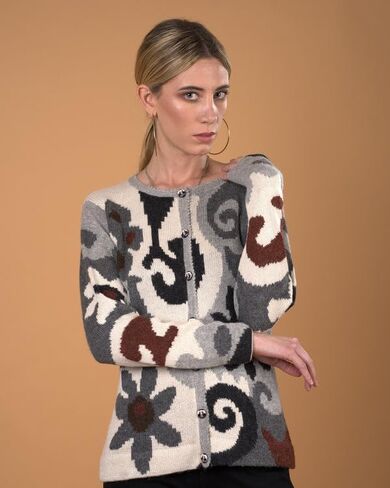 Alpaca Cardigan for Women, Embroidered. 100% Peruvian Baby Alpaca. US Size Chart for Great fit! Arian in Saudi Arabia