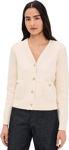 LE BOP Women's Quinn Gold Button Cardi in Kuwait