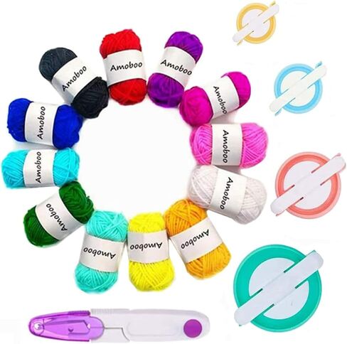 Pom pom Maker, 4 Sizes Pom-pom Maker Fluff Ball Weaver Needle Craft DIY Wool Knitting Craft Tool Set for Kids and Adult (4) in Saudi Arabia