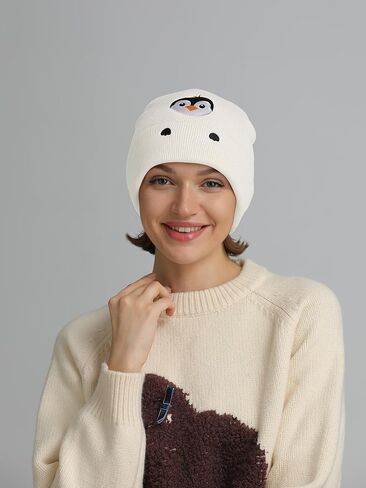 Penguin Gifts Embroidered Beanie Hat for Women Men Penguin Lovers Animal Birthday Christmas Stocking Stuffers Gifts in Saudi Arabia