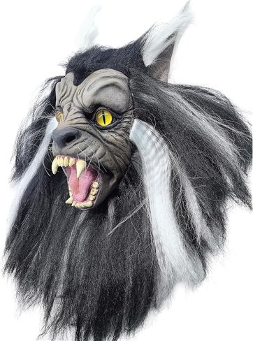 Halloween Impersonator Michael Ghastful Werewolf Mask Latex Thrilling Night Mask with Claw for Ball Creepy Props One Size Fit All in Saudi Arabia