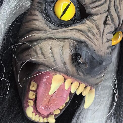 Halloween Impersonator Michael Ghastful Werewolf Mask Latex Thrilling Night Mask with Claw for Ball Creepy Props One Size Fit All in Saudi Arabia