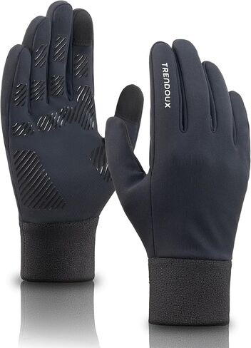 TRENDOUX Flexible Thin Winter Gloves: Waterproof Windproof Touchscreen Anti-Slip Silicone Lightweight Gloves Men Women, Polar Fleece Lined, Reflective Logo for Driving Running Riding Cycling Typing in Saudi Arabia