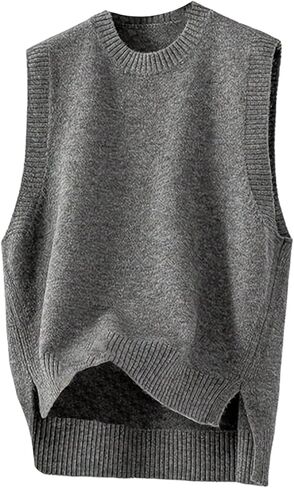 Verdusa Women's Old Money High Low Sweater Vest Sleeveless Cozy Knit Tops Fall Clothes in Saudi Arabia