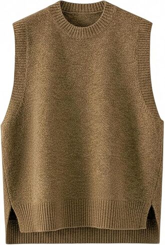 Verdusa Women's Old Money High Low Sweater Vest Sleeveless Cozy Knit Tops Fall Clothes in Saudi Arabia