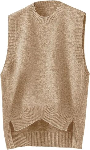 Verdusa Women's Old Money High Low Sweater Vest Sleeveless Cozy Knit Tops Fall Clothes in Saudi Arabia