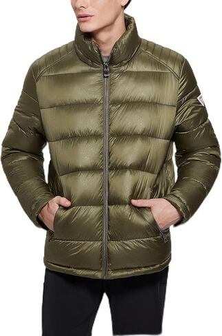 GUESS mens Adam Quilted Hooded Zip Puffer in Saudi Arabia
