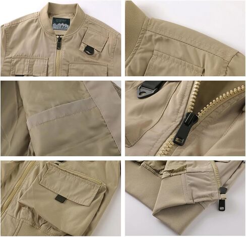 Men's Tactical Jacket Multi-Pocket Cargo Windbreaker Coats Casual Army Motorcycle Bomber Outerwear in Saudi Arabia