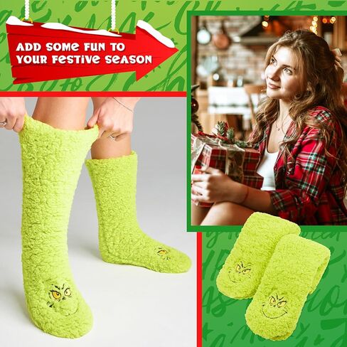 The Grinch Womens Slipper Socks, No Slip Socks - Perfect Gifts for Her in Saudi Arabia