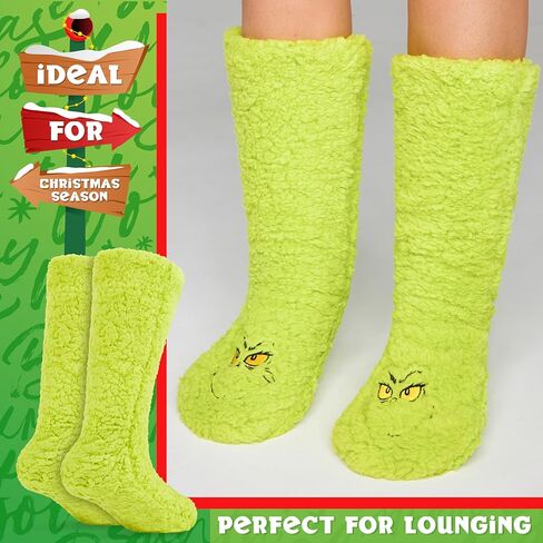 The Grinch Womens Slipper Socks, No Slip Socks - Perfect Gifts for Her in Saudi Arabia
