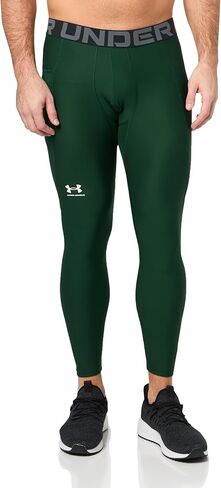 بنطال ضيق HeatGear Armor للرجال من Under Armour، (301) أخضر غابة/أبيض/أبيض، مقاس X-Large in Kuwait