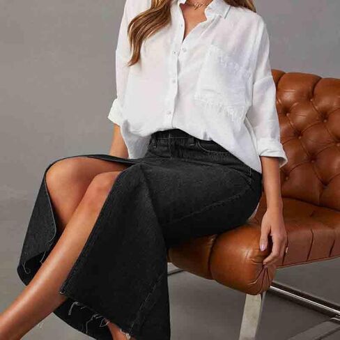 Women's Retro Split Denim Skirt with Slim fit, high Waist and Hip Hugging A-line Skirt in Saudi Arabia