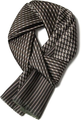 Men's Silk Twill Scarf - 100% Mulberry Silk, Luxurious & Silky Soft, Extra Long for Warmth (Gift Packaged) in Saudi Arabia