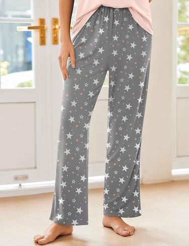 Ekouaer Pajama Sets for Women Short Sleeve Pj Set V Neck Sleepwear Chest Pocket with Long Pants Casual Loose Loungewear in Saudi Arabia