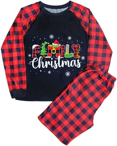 Christmas Pajamas Family Matching Sets, Womens Pjs Set, Couples Long Sleeve Sleepwear in Saudi Arabia