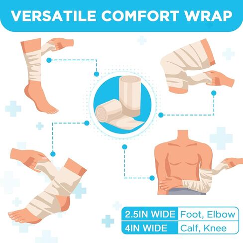OK TAPE Short-Stretch Compression Bandage Wrap with Velcro, 2-Layer Comfort Wrap for Leg, Foot, Arm, Ideal for Use in Lymphoedema, Oedema, Latex Free - 2.5Inch x 5 Feet, 1 Roll in Saudi Arabia