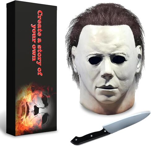 Halloween Mask for Adult With Classic Knife Realistic Horror mask Scary Halloween Cosplay mask(A) in Saudi Arabia