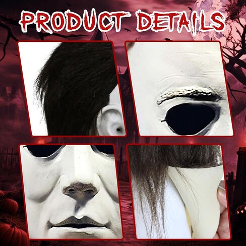 Halloween Mask for Adult With Classic Knife Realistic Horror mask Scary Halloween Cosplay mask(A) in Saudi Arabia