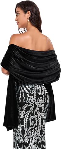 Velvet Shawl Wraps for Women Evening Wedding Bridal Bridesmaid Winter Warm Shawl Formal Cover Up in Saudi Arabia