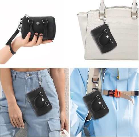 Mini Women Leather Coin Purse keychain,Straps Wristlet Keychain Wallet For Women/Men Airpods Cosmetics in Saudi Arabia