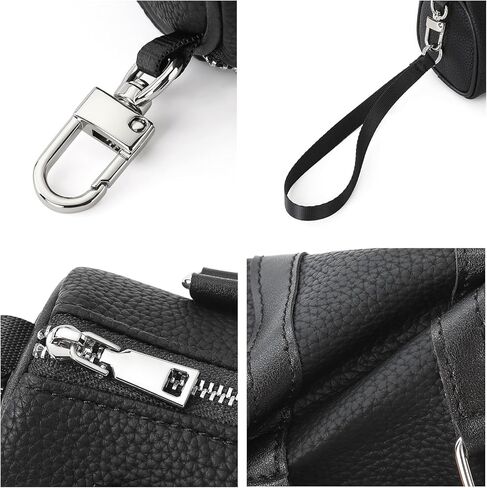 Mini Women Leather Coin Purse keychain,Straps Wristlet Keychain Wallet For Women/Men Airpods Cosmetics in Saudi Arabia