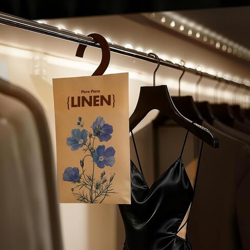 أكياس ورق معلقة معطرة من الكتان - 12 عبوة للخزانة والمنزل | معطر هواء ومزيل للروائح يدوم طويلاً للأدراج والسيارات والحمام | فكرة هدية مثالية in Kuwait