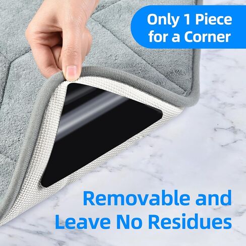 4 Pcs Rug Tape, Non Slip Rug Pads Grippers for Hardwood Floors and Tiles, Reusable Carpet Tape for Area Rugs, Double-Sided Adhesive Rug Stickers Keep Corners Flat in Saudi Arabia