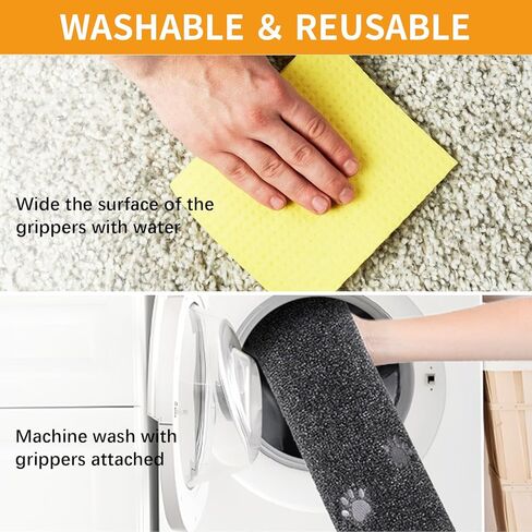 4 Pcs Rug Tape, Washable Non Slip Pads for Hardwood Floors and Tiles, White in Saudi Arabia