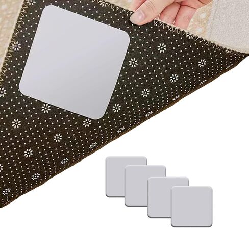 12PCS Non-Slip Rug Grippers for Carpet Corners – Anti-Skid Rug Pads for Hardwood Floors, Reusable Carpet Anchors with Strong Adhesive, Easy to Install, Set of 12 in Saudi Arabia