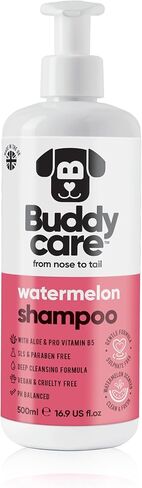 White Dog Shampoo by Buddycare | Brightening and Whitening Shampoo for Dogs | Deep Cleansing, Fresh Scented | with Aloe Vera and Pro Vitamin B5 (16.90oz) in Kuwait