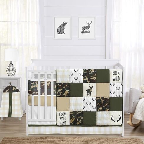 Sweet Jojo Designs Woodland Forest Animals Boy Girl Gender Neutral Baby Crib Bedding Set Infant Nursery Room BreathableBaby Breathable Mesh Crib Liner 6p Animal Friends Bear Fox Hedgehog Watercolor in Kuwait