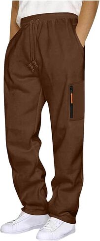 Mens Cargo Sweatpants Open Bottom Relaxed Fit Drawstring Elastic Waist Trousers with Pocket Loose Athletic Pants in Saudi Arabia