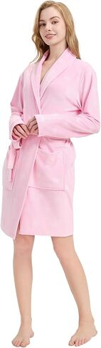 Women's Premium Plush Long Soft Cozy Robe，Cute Partern， Warm Fleece Shawl Bathrobe with Pockets in Saudi Arabia
