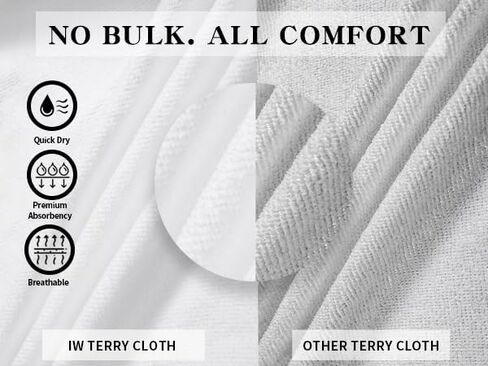 Inner Wish Women's Bathrobe, Terry Cloth Robe - Ultra-Soft, Absorbent, Quick-Dry, with Pockets in Saudi Arabia