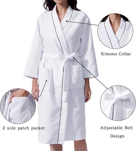 Inner Wish Women's Bathrobe, Terry Cloth Robe - Ultra-Soft, Absorbent, Quick-Dry, with Pockets in Saudi Arabia