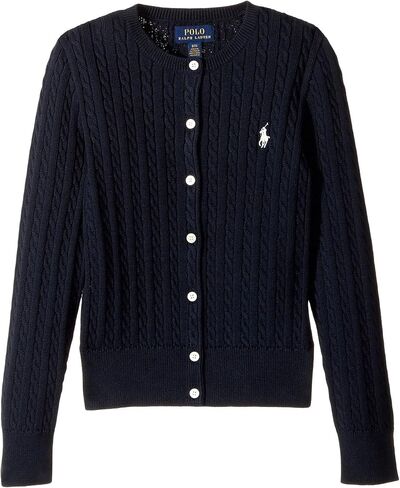POLO RALPH LAUREN Kids Girl's Cable Knit Cotton Cardigan Sweater Size 7 Navy in Saudi Arabia