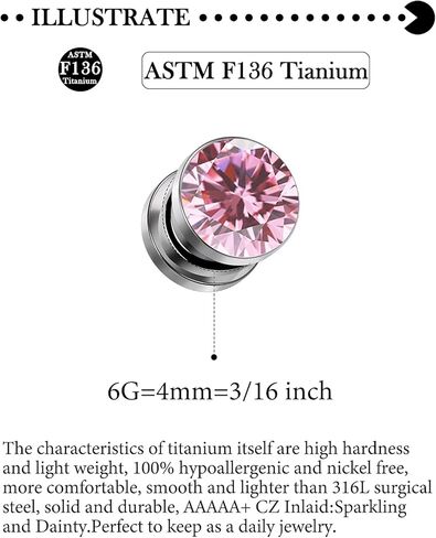 10G 8G 6G 4G 2G 0G 00G F136 التيتانيوم الأذن مقاييس المسمار صالح اللحم الأنفاق المقابس الأقراط هيبوالرجينيك زرع الطبية الصف الجراحية الصلب القرط المقابس ثقب المجوهرات للنساء الرجال in Kuwait