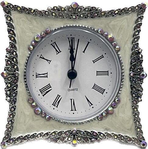 Vintage Metal Table Clock, Quartz Battery Operated Mini Analog Desk Clock, Creative Mantel Clock for Home or Office Decor(10) in Saudi Arabia