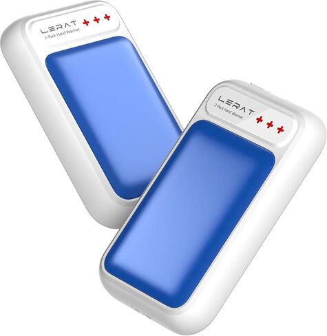 تدفئة اليد القابلة لإعادة الشحن، 2 حزمة، تدفئة اليد الكهربائية، تسخين سريع، سخان جيب محمول، 2 في 1 شحن سريع لتدفئة اليد للأماكن الخارجية في الهواء الطلق، هدية أكثر دفئًا لعيد الميلاد والجولف والتخييم in Kuwait