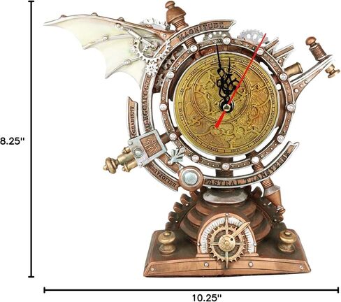 Ebros Steampunk الصناعية السماوية بين المجرات Stormgrave الكرونومتر مع الساعة المطلية والتروس الزخرفية ساعة الطاولة تمثال 11 "H Sci Fi Desktop Mantel Shelf Time Clocks in Kuwait